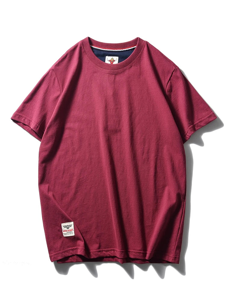 Men's Retro Solid Color Short Sleeve T-shirt | Summer Fashion Top