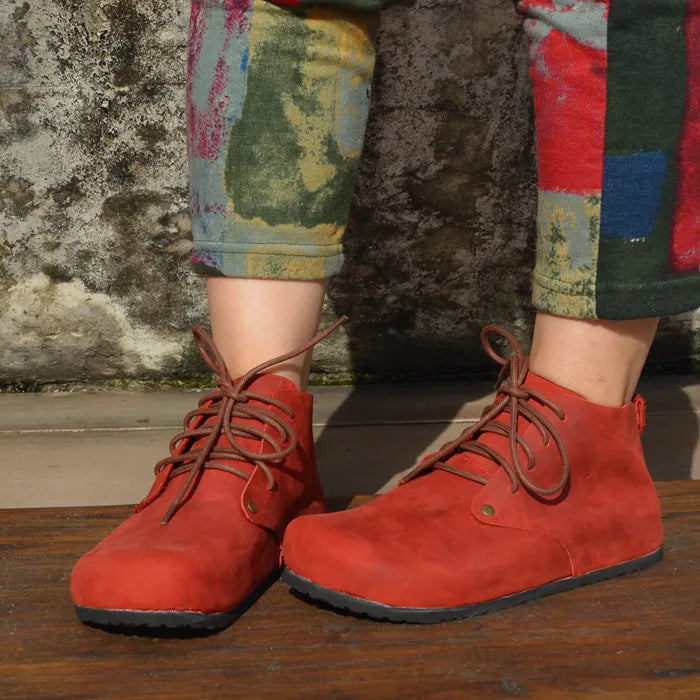 Handmade Genuine Leather High Top Women's Shoes | Stylish Casual Footwear