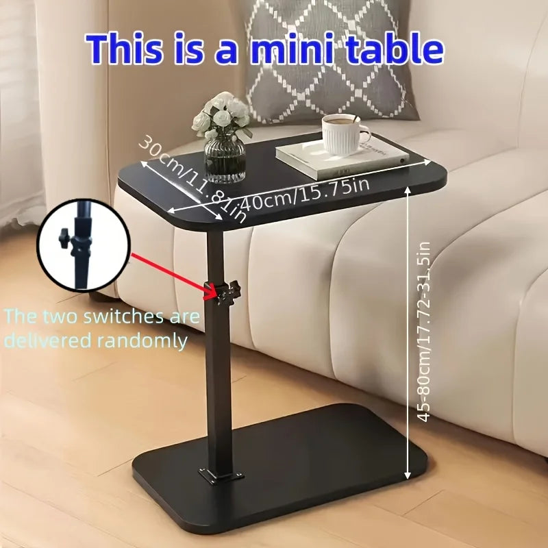 Mesa auxiliar de sofá portátil de altura regulable | Diseño de madera versátil