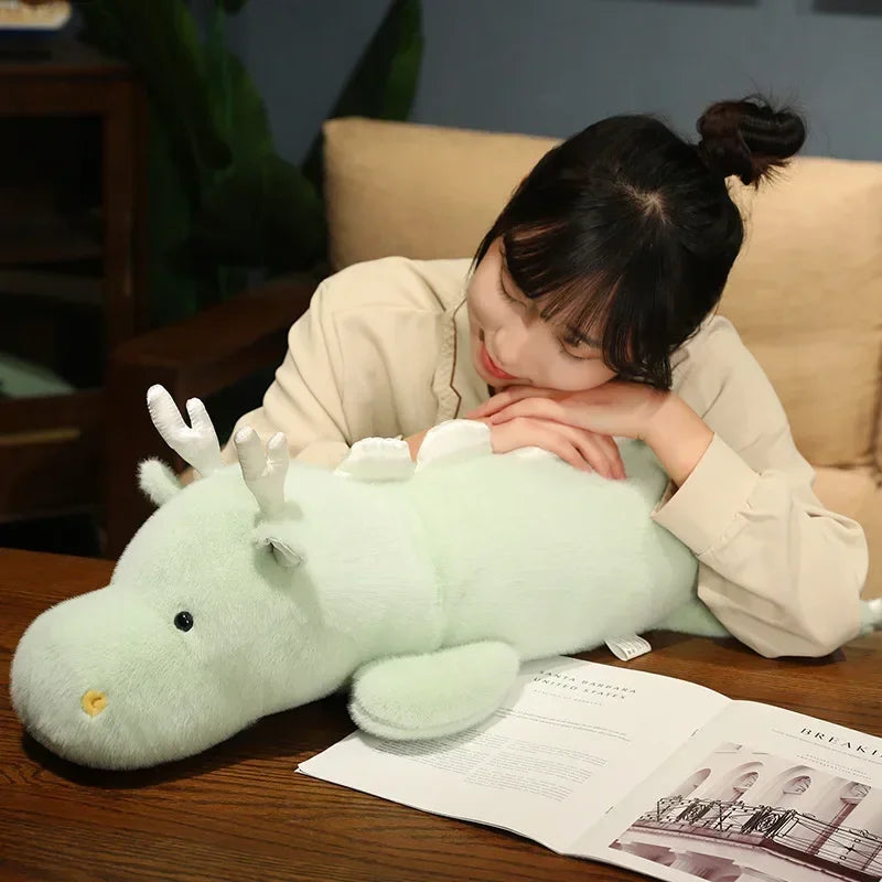 Large Kawaii White Dragon Plush Stuffed Toy for Kids