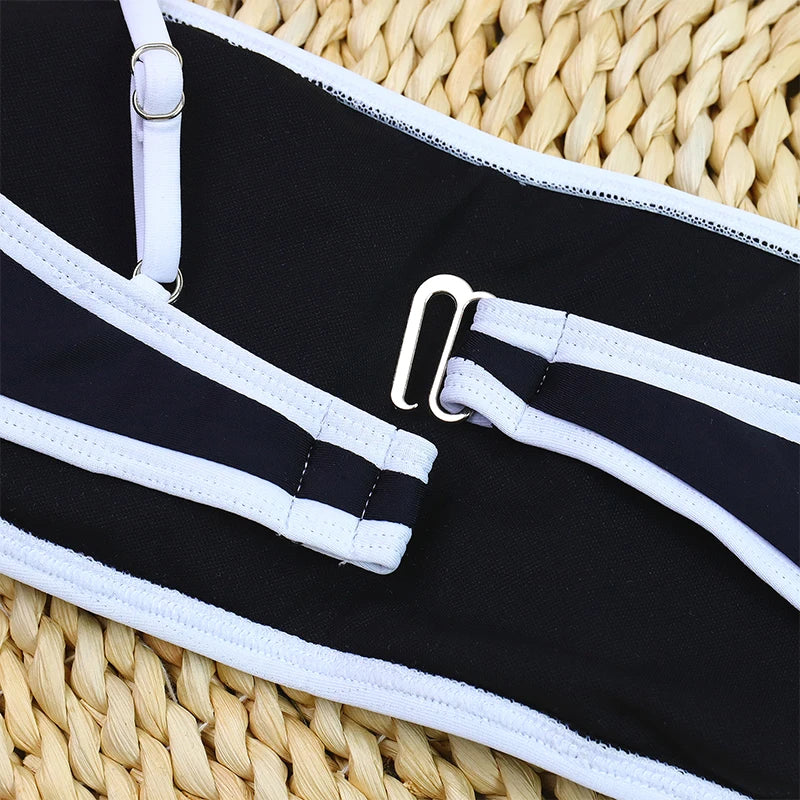 High Waist Women's Swimwear | Luxury Ribbed Two-Piece Bikini Set