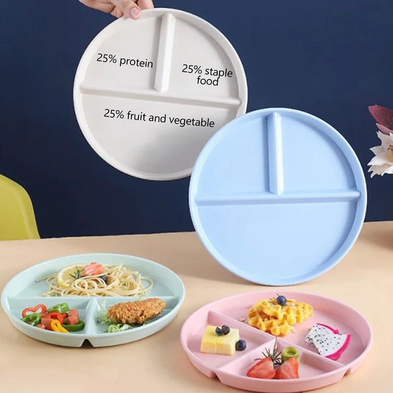 Round Square Reusable Dinner Plate | Portion Control for Adults