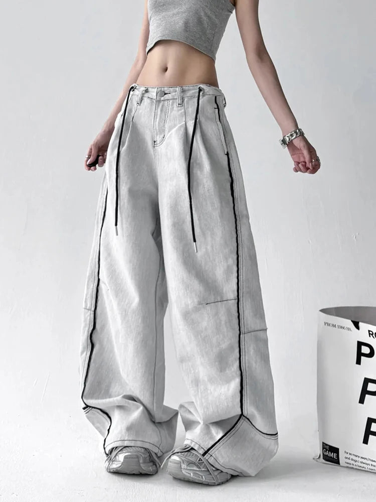 Vintage Wide Leg Denim Jeans for Women | Retro Streetwear Style 2026