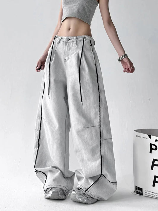 Vintage Wide Leg Denim Jeans for Women | Retro Streetwear Style 2026