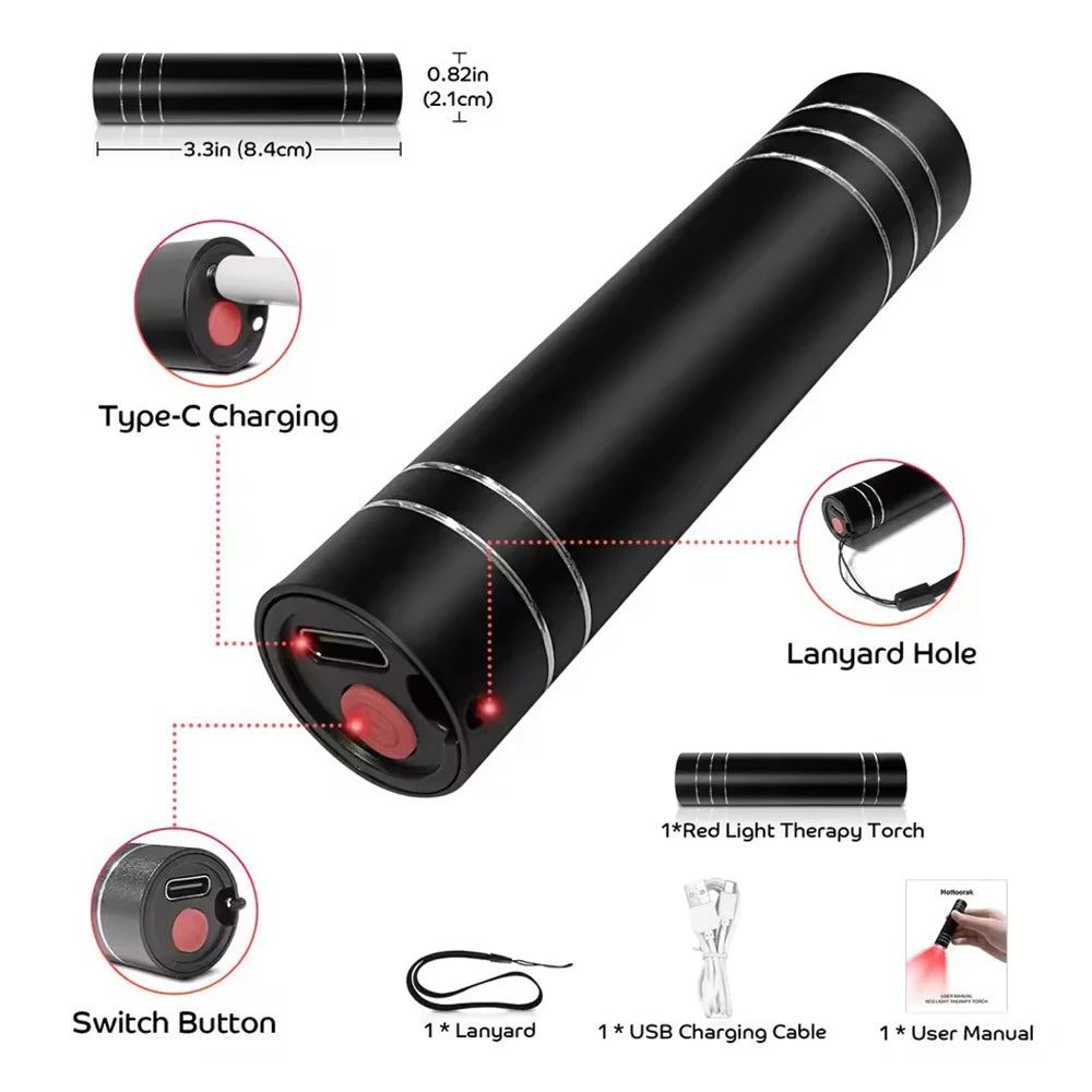Red Light Therapy Lamp for Pain Relief | Portable LED Torch
