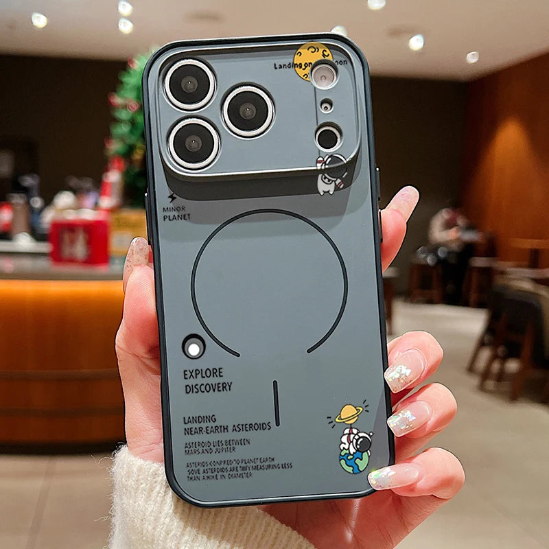 Hanging Astronaut Pattern Case for iPhone | Magnetic & Stylish Protection