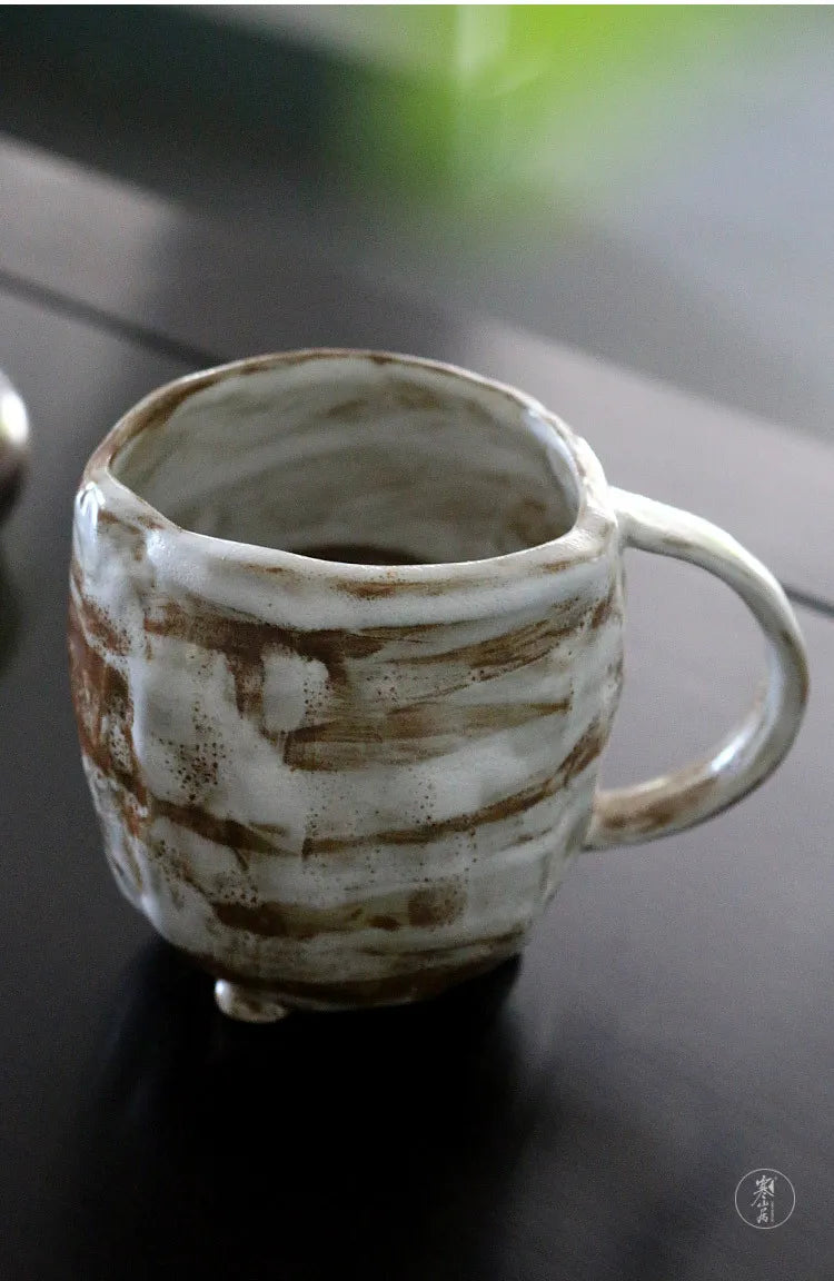 Taza de cerámica artesanal estilo japonés | Taza de café retro
