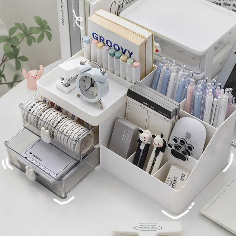 Clear Desktop Cosmetics Storage Box | Stylish Organizer & Rack