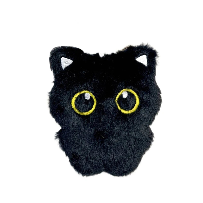 Cute Cartoon Black Cat Plush Keychain | Novelty Backpack Accessory