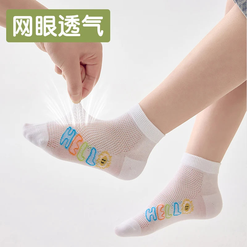 Thin-Style Children's Mesh Boat Socks | Sports Socks for Kids