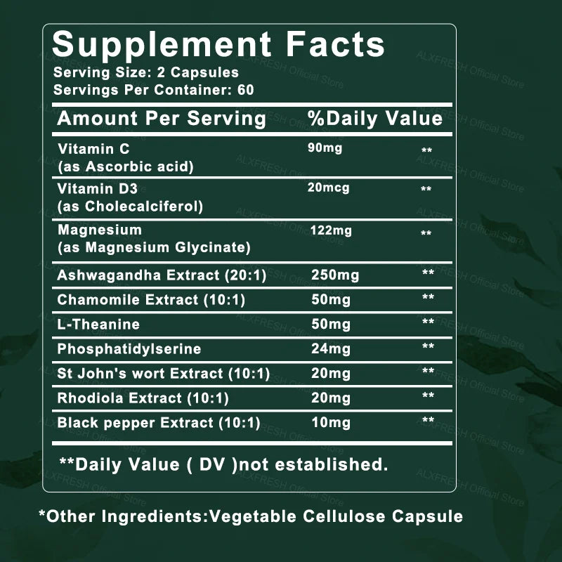 Cortisol Capsules for Relaxation & Sleep Support | Feel Stress-Free