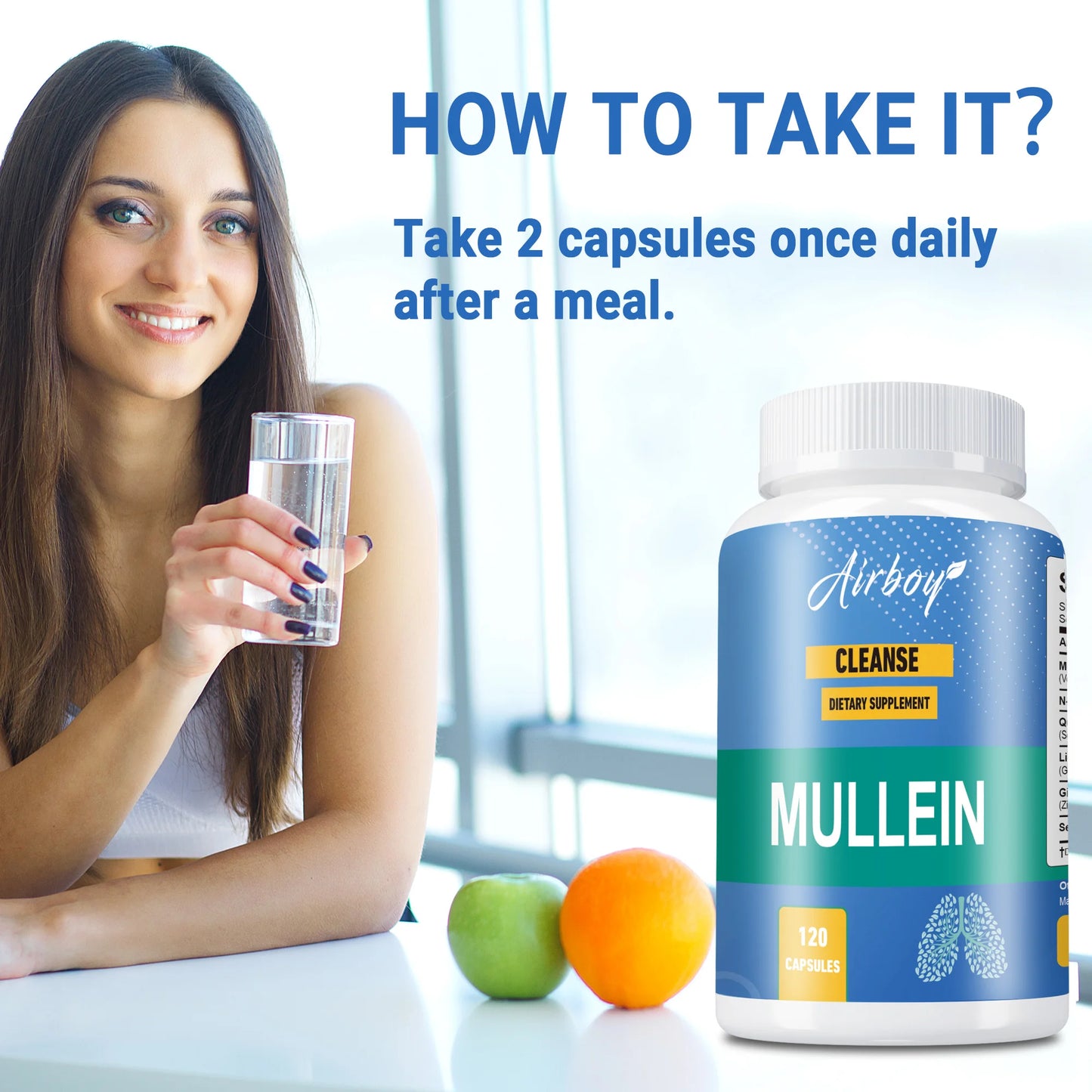 Natural Mullein Lung Detox Capsules for Breathing & Sleep