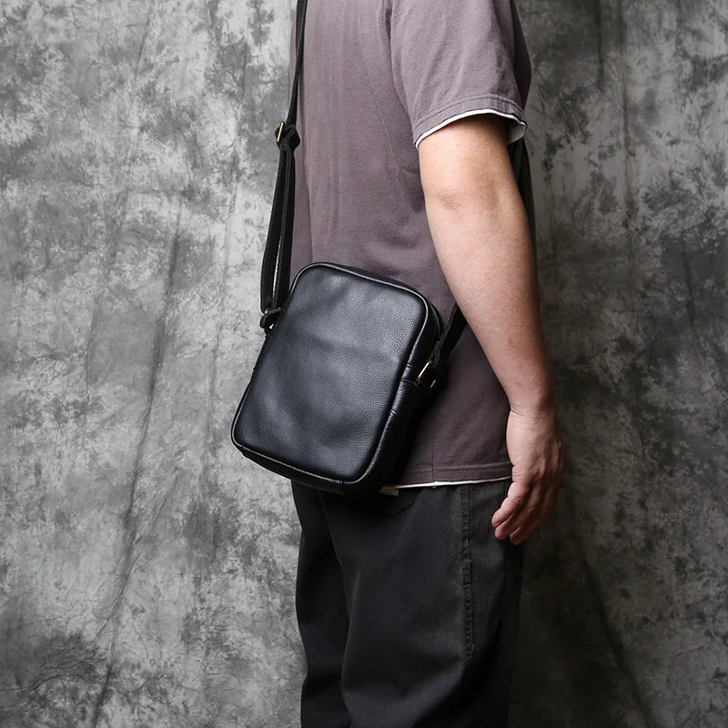 Bandolera de cuero genuino para hombre | Elegante y duradera