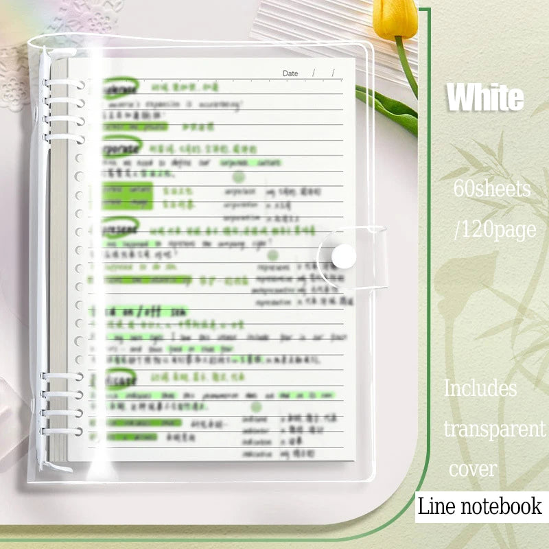A5 Clear PVC Binder Notebook | Stylish Refillable Planner