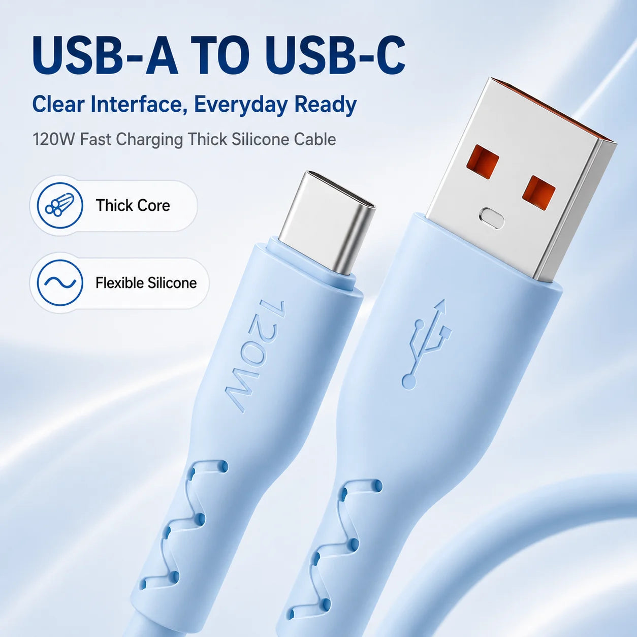 120W Super Fast Charging Cable | Durable USB A to USB C Cable