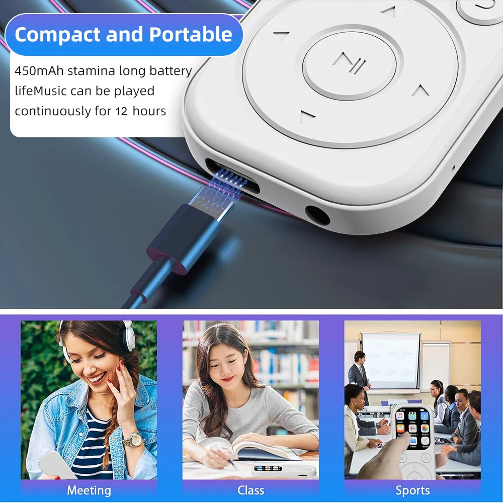 Compact MP3 MP4 Music Player | Bluetooth, Alarm Clock & E-Book