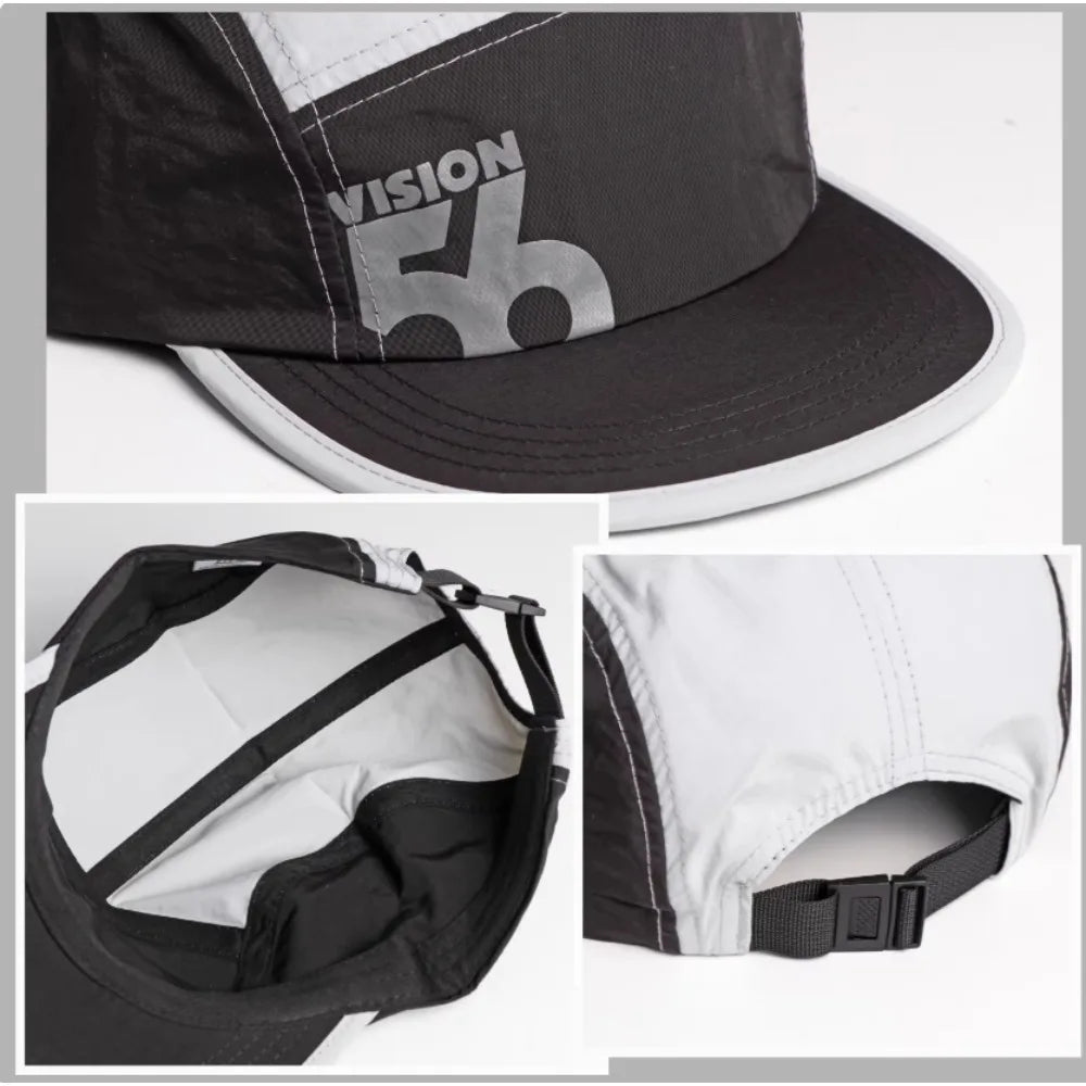 Fashion Flat Top Cotton Baseball Cap Unisex Quick-Dry Color Block Letter Print Korean Sport Hat for Running Cycling