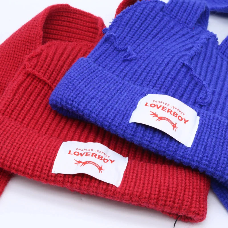 Unisex Long Fox Ears Knitted Beanie | Y2K Bunny Rabbit Hat