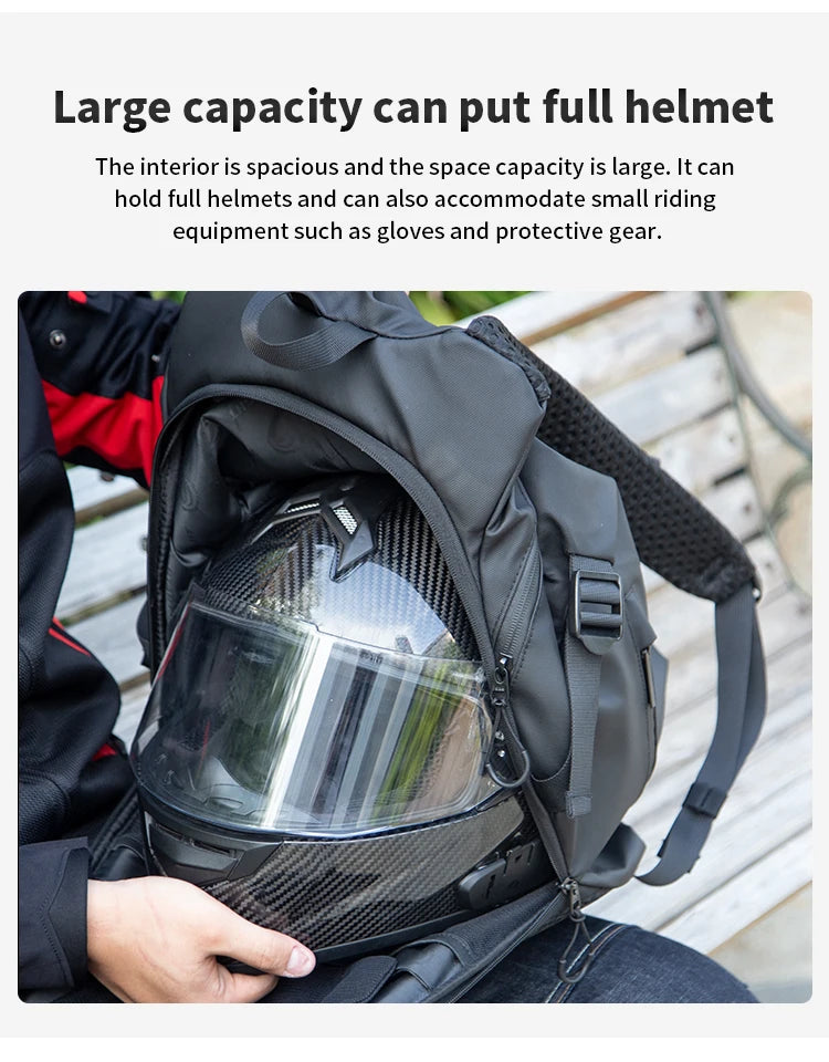 Large Capacity Waterproof Motorcycle Helmet Backpack | Outdoor Gear