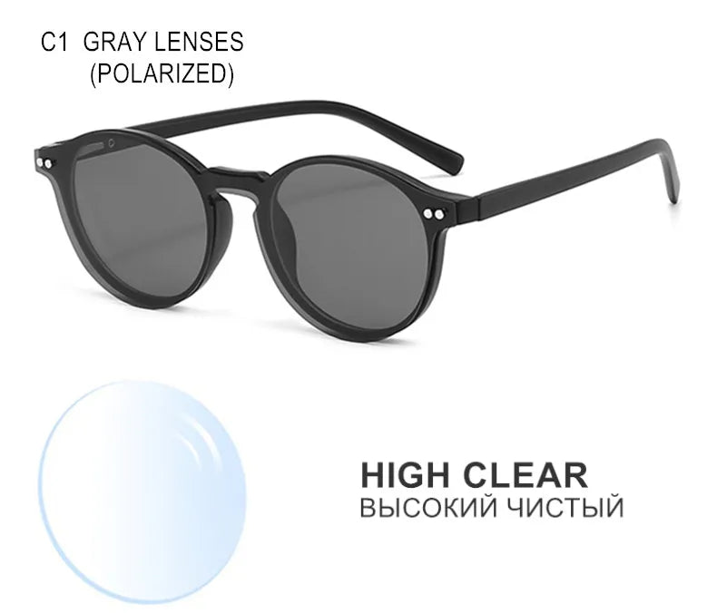 Custom Myopia Glasses with Polarized Clips | Stylish Vision Solution