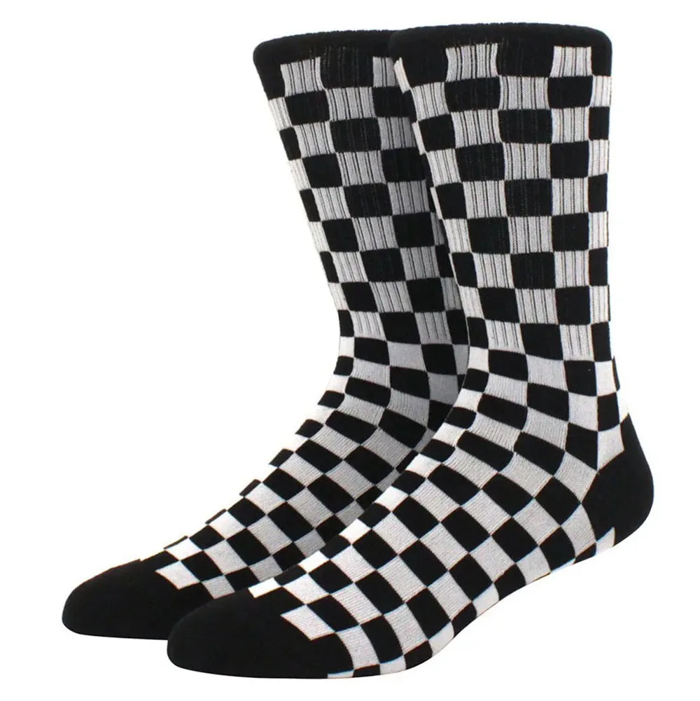 Men's Checkerboard Hip Hop Socks | Trendy Street Sports Accessories