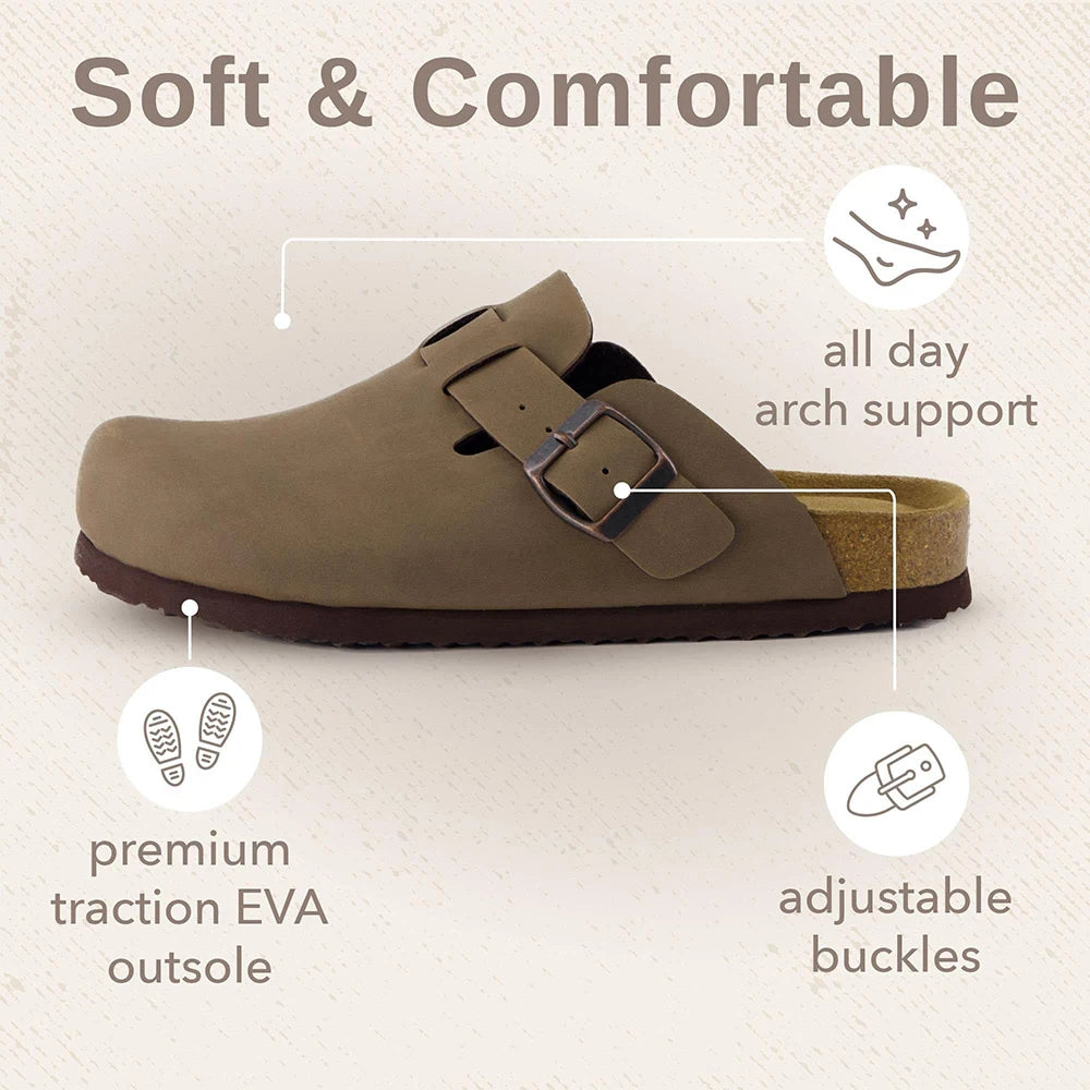 Comfortable Arch Support Suede Clogs for Home and Outdoor