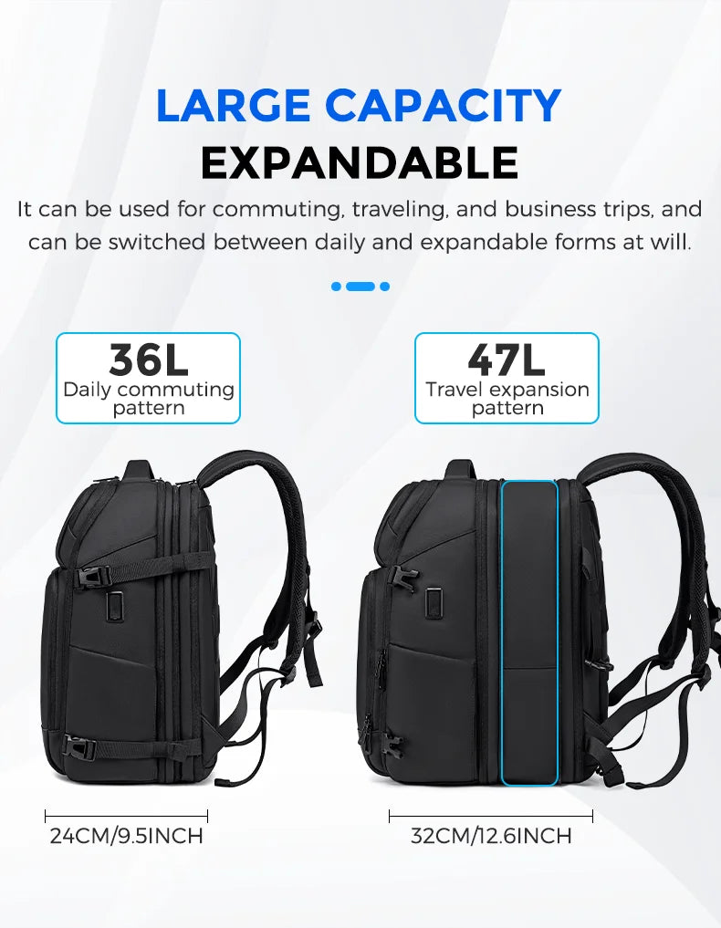 Mochila multicapa para hombre | Versátil para viajes y negocios