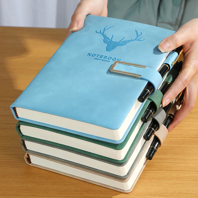 200 Pages A5 Leather Notebook | Personalized Soft Cover & Bookmark