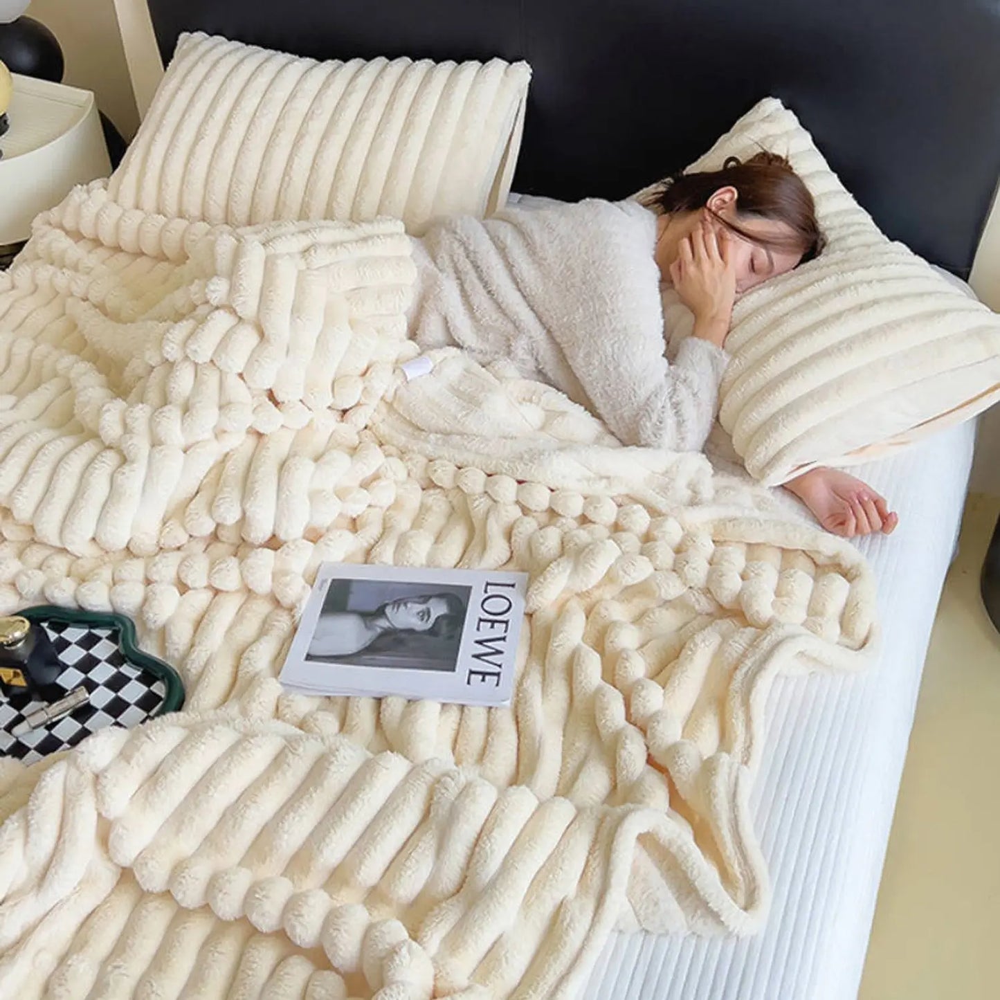 Ultra Soft Striped Fleece Throw Blanket | Warm & Cozy Comfort