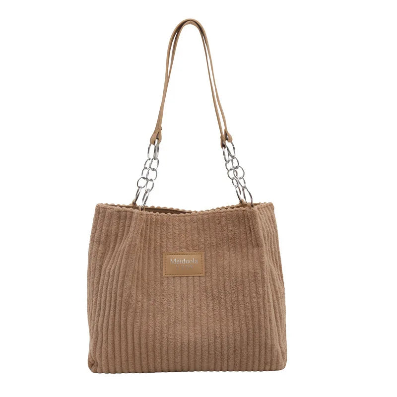 Bolso tote de pana de gran capacidad | Elegante y funcional