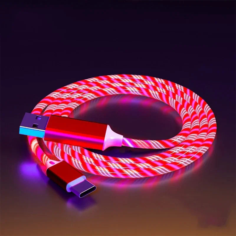Luminous LED Light USB A to Type C Fast Charging Cable