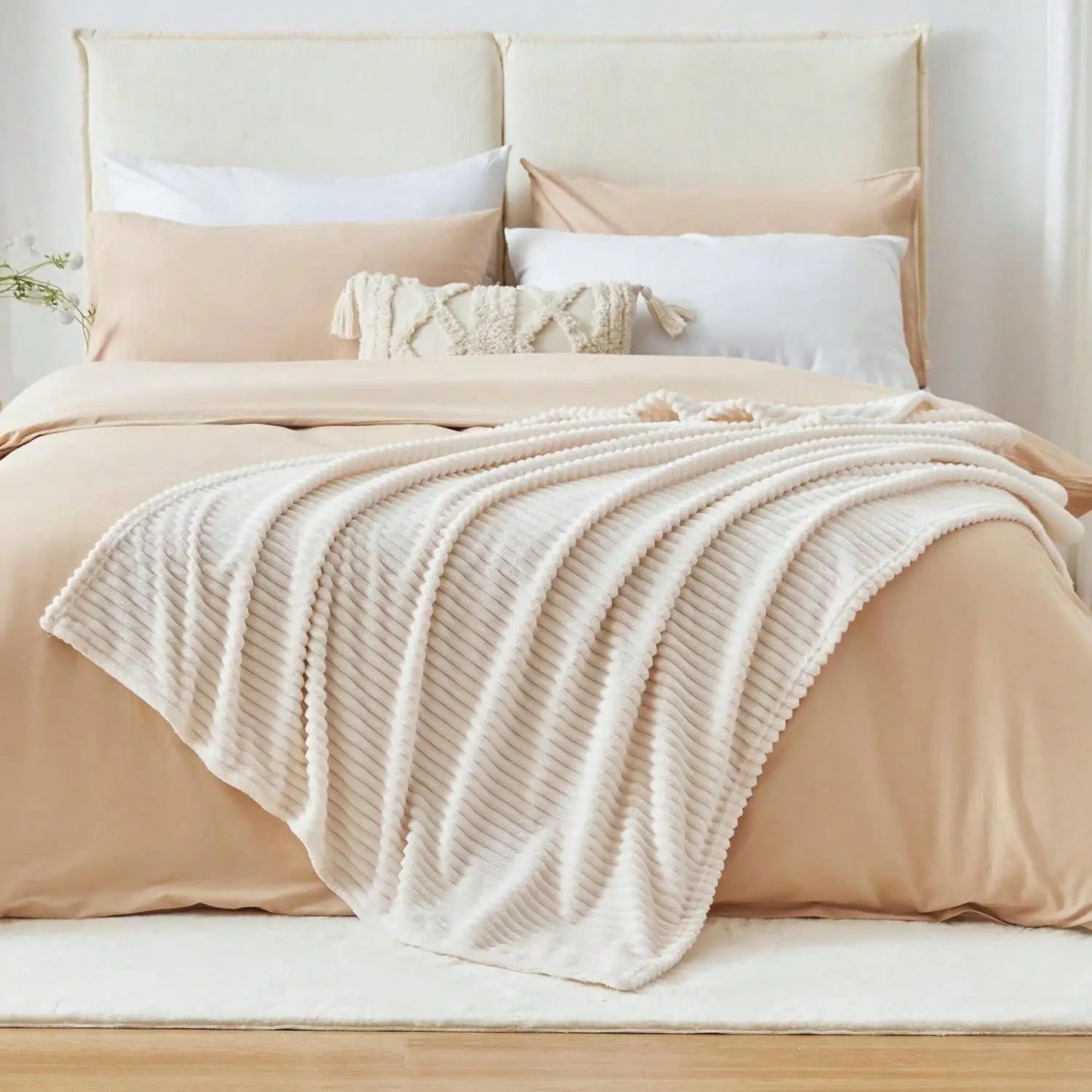 Ultra Soft Striped Fleece Throw Blanket | Warm & Cozy Comfort