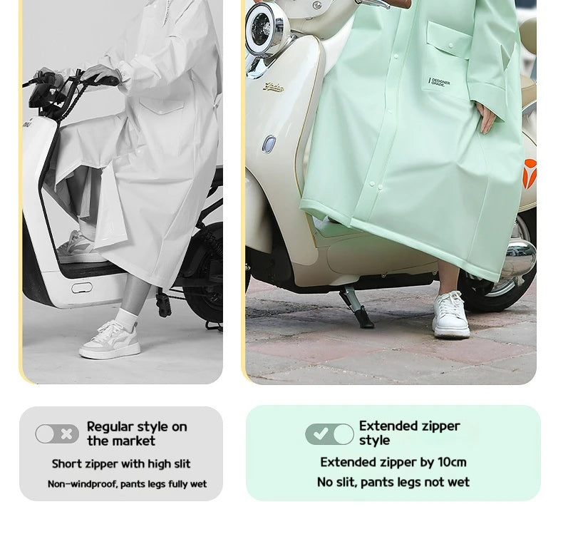 Long Full-Length Anti-Rainstorm Raincoat Poncho for Adults