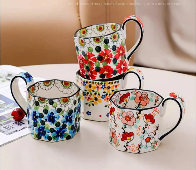 Retro Flower Mug | Stylish Ceramic Coffee & Tea Cup for All Occasions