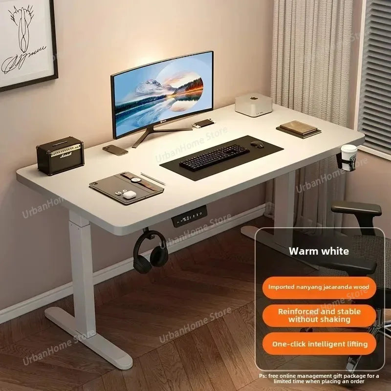 Solid Wood Electric Lifting Table | Versatile Office & Gaming Desk