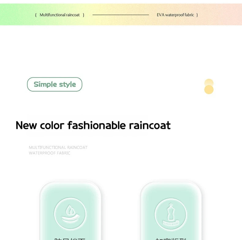 Long Full-Length Anti-Rainstorm Raincoat Poncho for Adults
