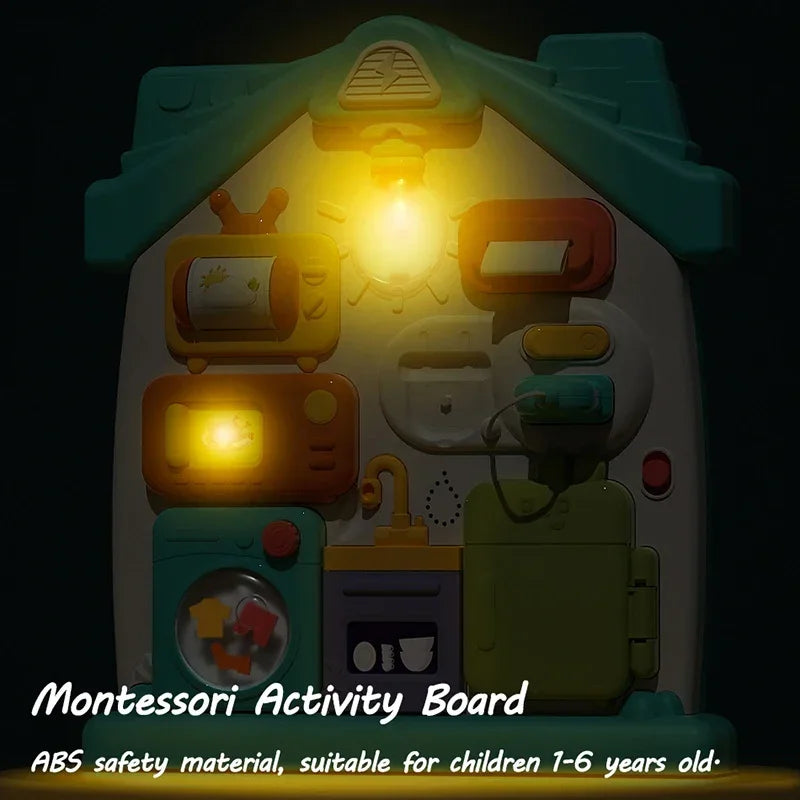 Montessori Busy Board for Toddlers | Interactive Music & Light Toy