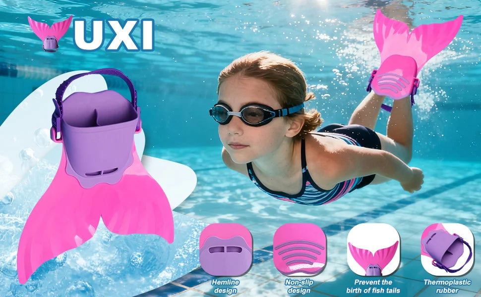 Adjustable Mermaid Silicone Fins for Swimming & Beach Fun