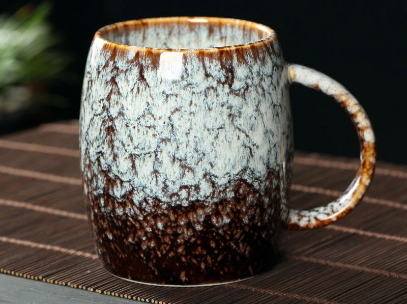 High-Capacity Ceramic Coffee Cup | Vintage Japanese Drinkware