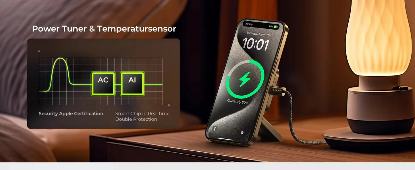 Foldable Wireless Charger Pad | 15W Fast Charge for Phones & Smartwatches