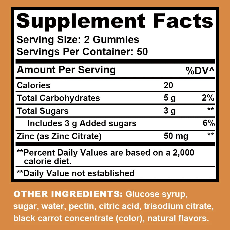 Zinc Gummies for Cognitive Support | Mood and Energy Booster