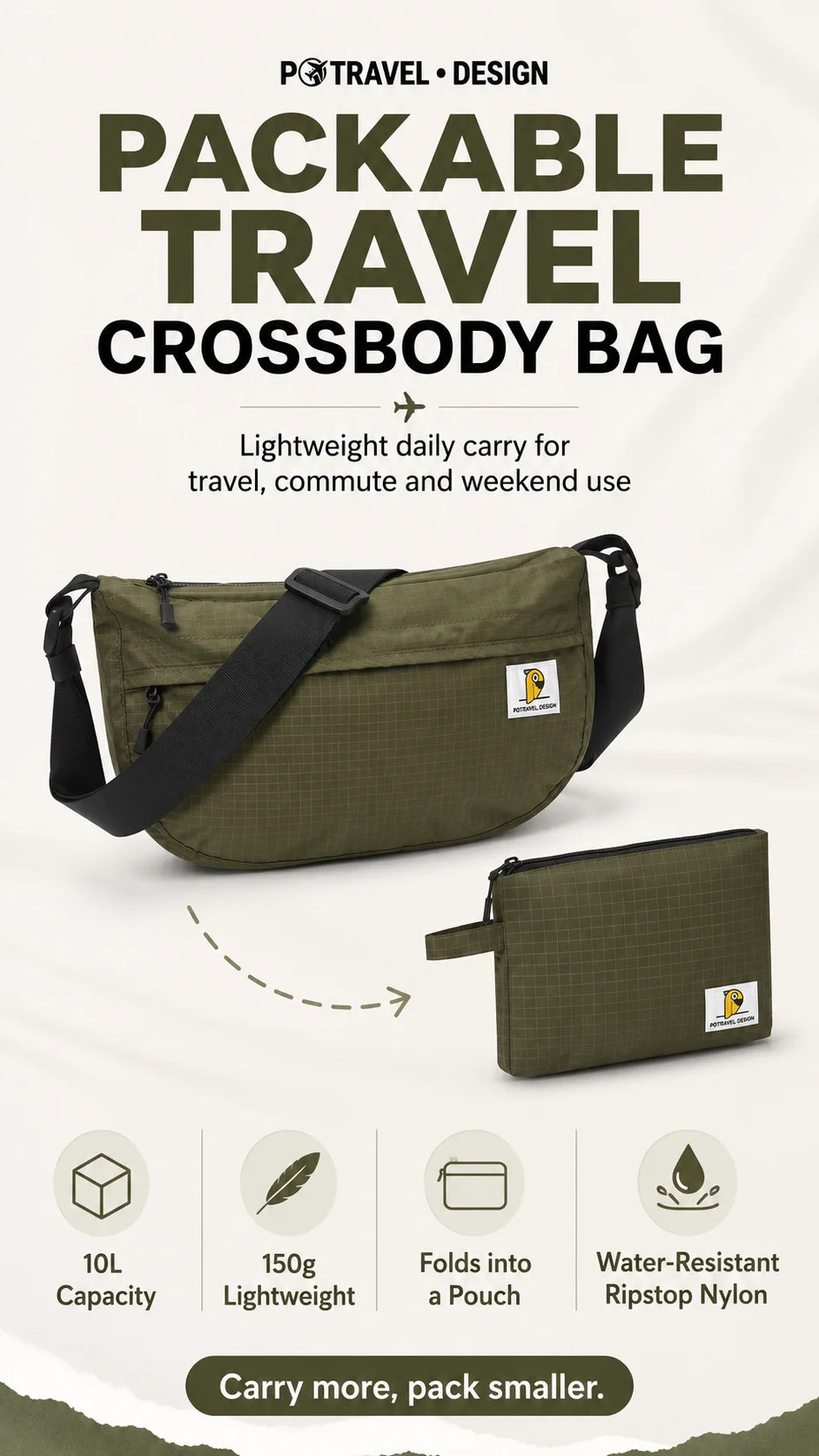 Unisex Casual Crossbody Bag | Large Capacity Fashion Handbag