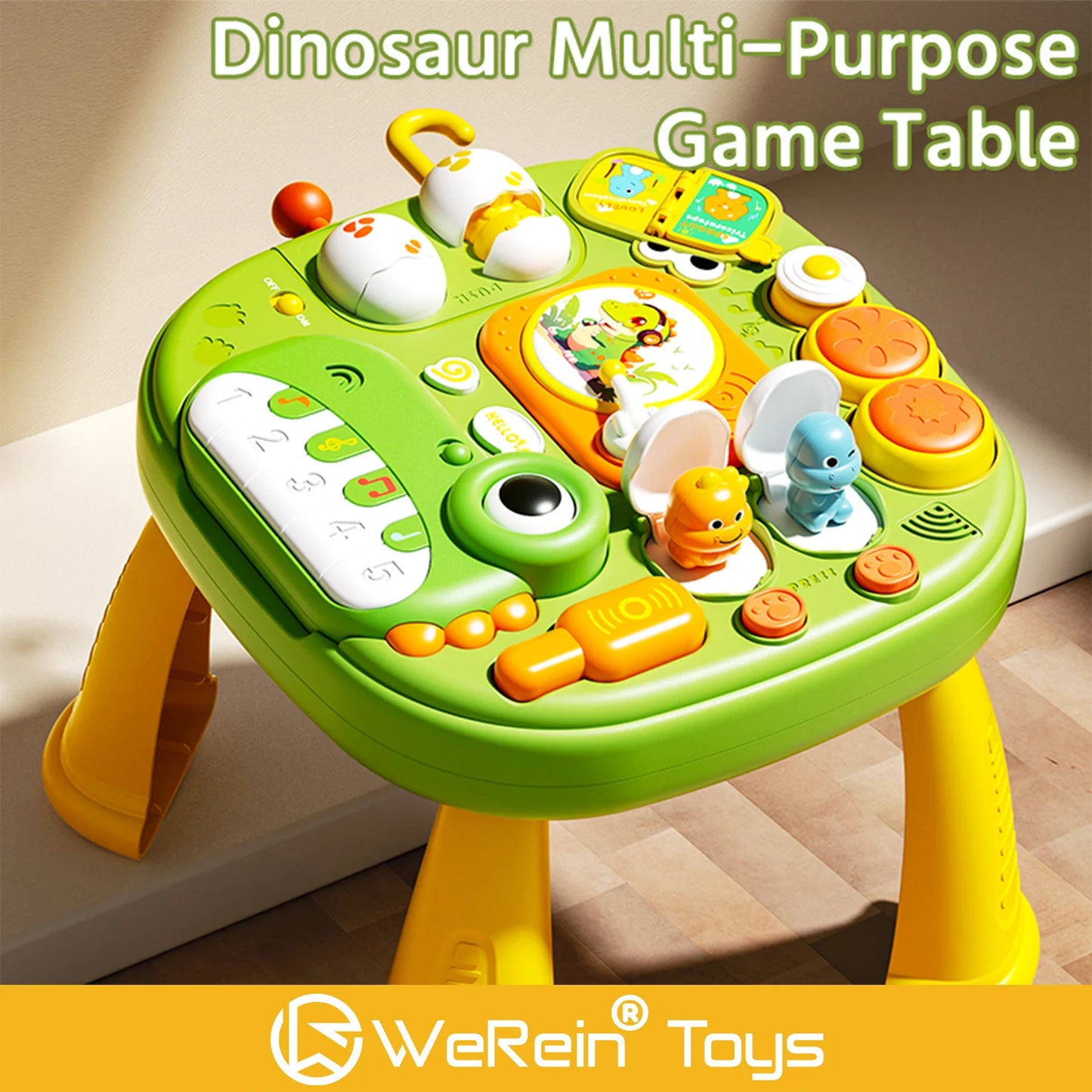 Dinosaur Themed Busy Desk for Infants & Toddlers - Fun Learning