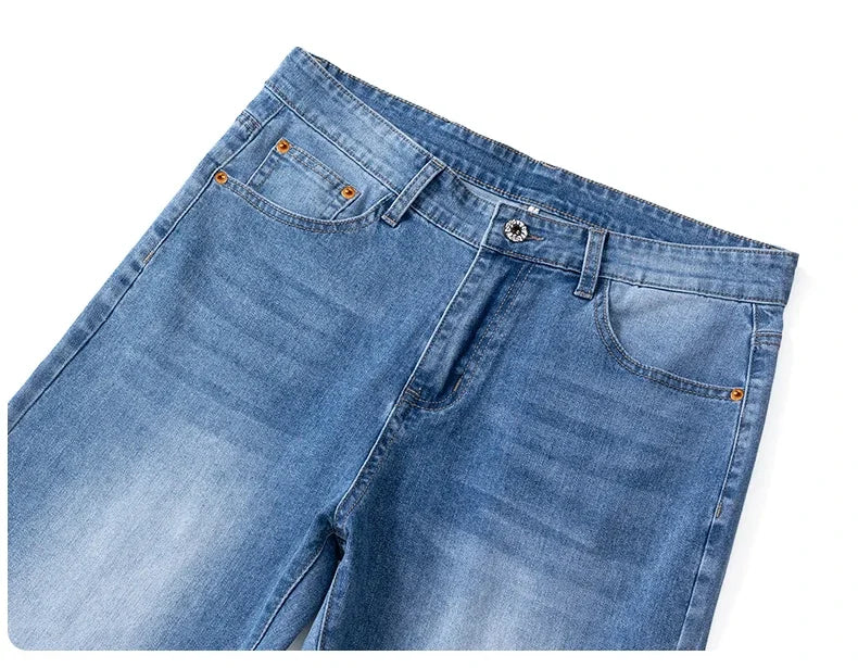 Men's Summer Thin Straight Jeans | Breathable & Comfortable Trousers