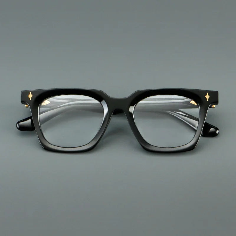 Classic Retro Square Acetate Anti-Blue Light Reading Glasses 2026