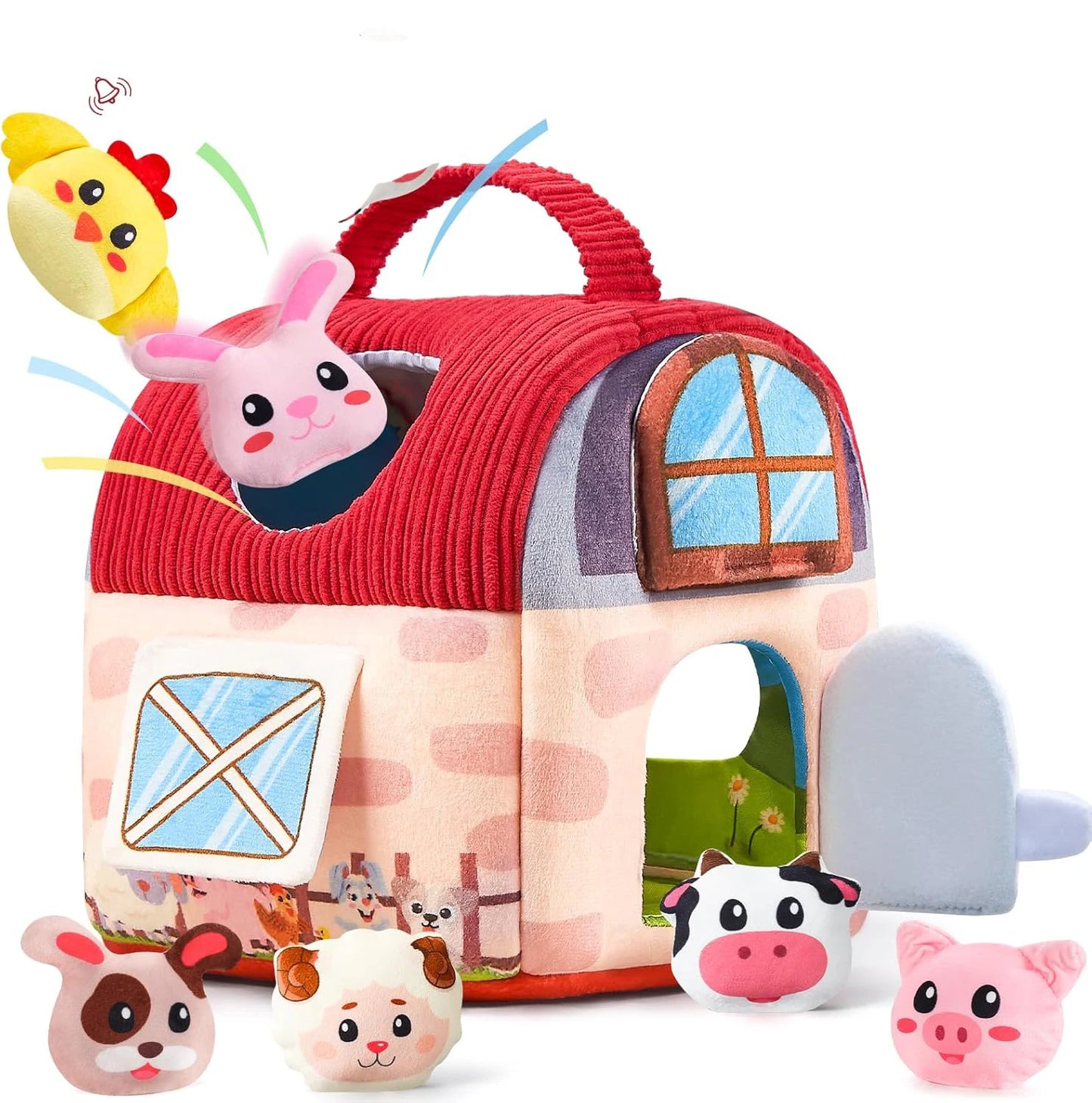 Plush Baby Beehive Toy with Stuffed Farm Animals | Sensory Fun