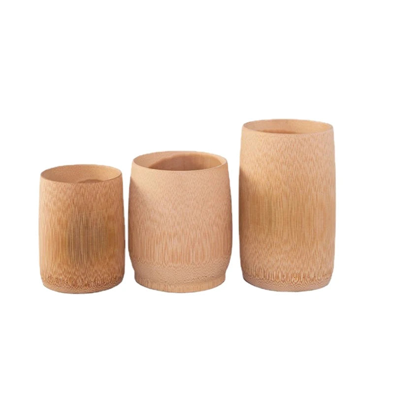 Handmade Bamboo Drinking Mug | Natural Carved Wooden Cup