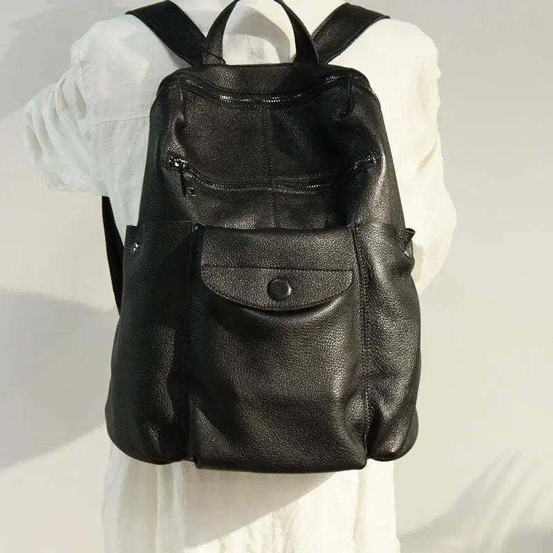 High Capacity Leather Travel Backpack for Women | Versatile Fashion