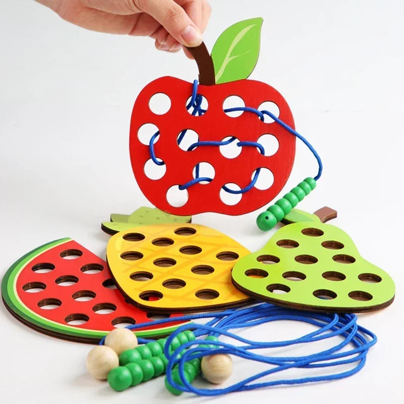 Educational Wooden Lacing Toy | Enhance Fine Motor Skills