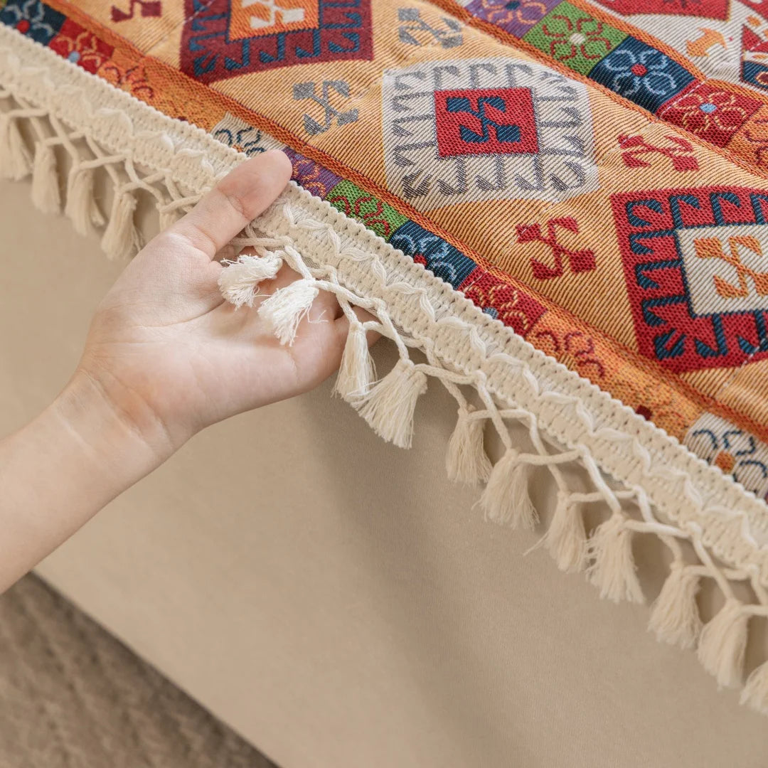 Boho Pattern Quilting Sofa Pad | Anti-Slip Multi-Use Cover